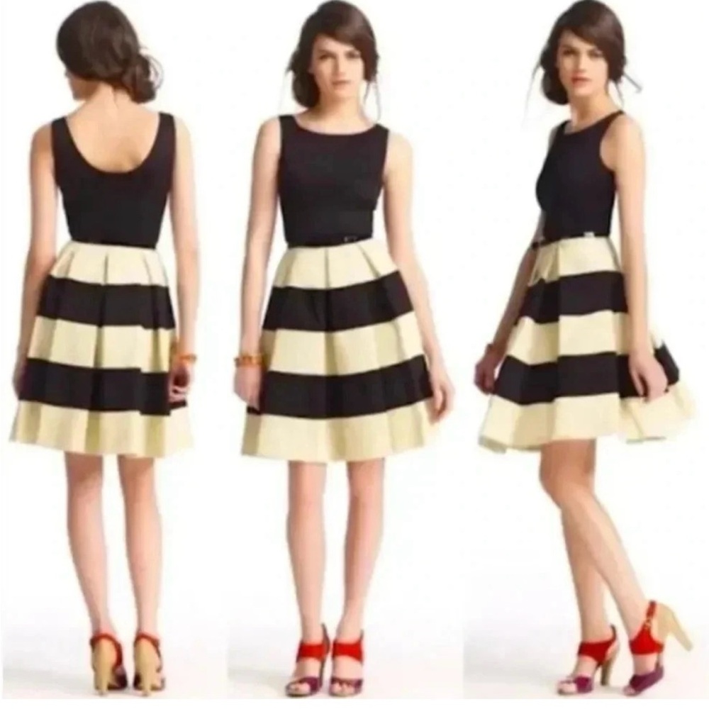 Kate Spade Cotton Striped Pleated Tank Dress Size 6